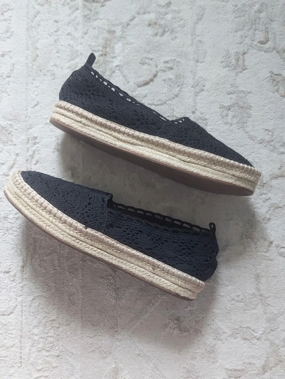 Kaari Blue Black Livi Crochet Espadrille